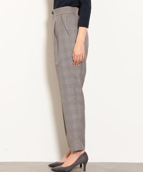 green label relaxing（グリーンレーベルリラクシング）の「◆FM クラシカルチェック テーパードパンツ ◆（その他パンツ・レディース・ライトグレー/ピンク・44/40/38/42/36/34）」の5枚目の写真