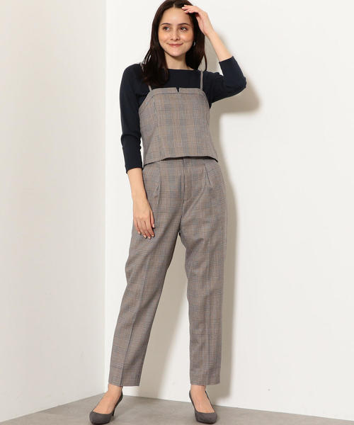green label relaxing（グリーンレーベルリラクシング）の「◆FM クラシカルチェック テーパードパンツ ◆（その他パンツ・レディース・ライトグレー/ピンク・44/40/38/42/36/34）」の6枚目の写真