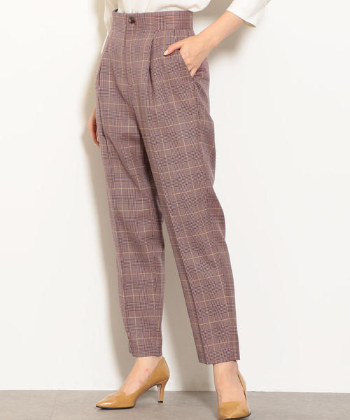 green label relaxing（グリーンレーベルリラクシング）の「◆FM クラシカルチェック テーパードパンツ ◆（その他パンツ・レディース・ライトグレー/ピンク・44/40/38/42/36/34）」の17枚目の写真