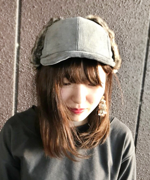 Ruben（ルーベン）の「イヤーカバー コーディロイCAP（キャップ・レディース・ブラック/ベージュ/グレー/オレンジ/キャメル・FREE）」の11枚目の写真