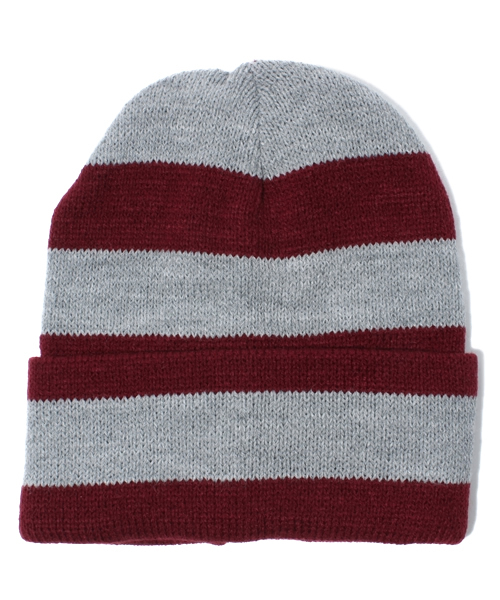 BEAMS BOY(ビームスボーイ)の「◎ARTEX / BORDER BEANIE(ニットキャップ/ビーニー・レディース・ワイン/ダークグリーン/ネイビー・ONE SIZE)」の3枚目の写真