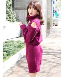 dazzlin | ショルダーオープンニットワンピース(ワンピース)