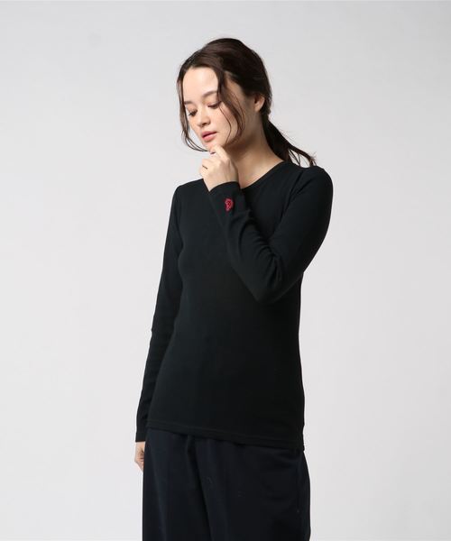 THE MORNING AFTER（ザ モーニング アフター）の「30/-ストレッチフライスロンT / アンダーウェア（Tシャツ/カットソー・レディース・ブラック/ネイビー/レッド/オフホワイト/ブルー/グリーン/杢グレー・FREE）」の3枚目の写真