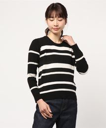 AMERICAN HOLIC | 変形リブクル-ネックプルオ-バ-(ニット/セーター)