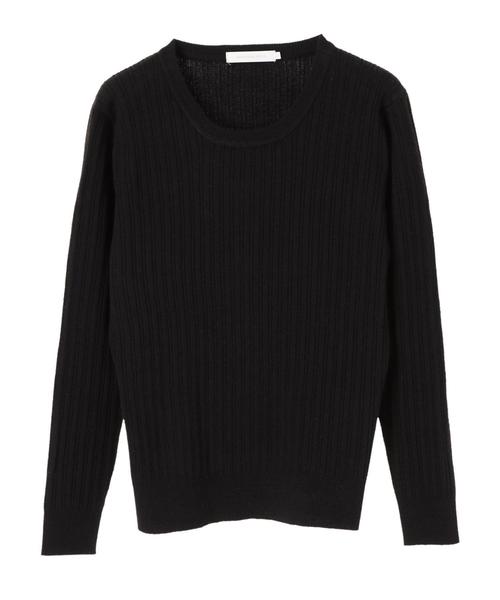 AMERICAN HOLIC（アメリカンホリック）の「変形リブクルーネックプルオーバー　＊（ニット/セーター・レディース・チャコールグレー/ブラック/ベージュ/アイボリー/杢グレー/その他7/グレー系その他4/ピンク系その他2・M/L）」の9枚目の写真