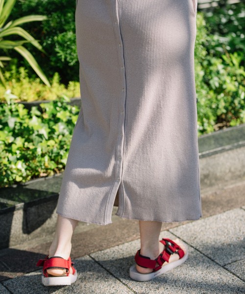 Munich（ミューニック）の「3wayコットンリブジャージロングワンピース/ロングカーディガン【セットアップ可】（ワンピース・レディース・ブラック/ネイビー/ブラウン/ライトブラウン/ナチュラル/グレイッシュベージュ/ライトブルー/グレー/キャメル・FREE）」の10枚目の写真