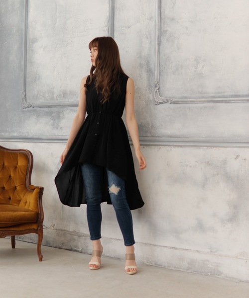 LIPSERVICE（リップサービス）の「ボリュームノースリシャツ（シャツ/ブラウス・レディース・ホワイト/ブラック/ベージュ・FREE）」の6枚目の写真