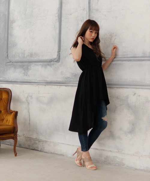 LIPSERVICE（リップサービス）の「ボリュームノースリシャツ（シャツ/ブラウス・レディース・ホワイト/ブラック/ベージュ・FREE）」の7枚目の写真