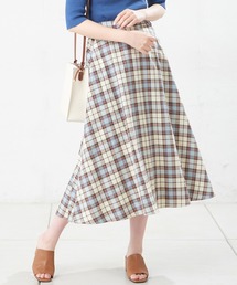 natural couture | カラーチェックフレアスカート(スカート)