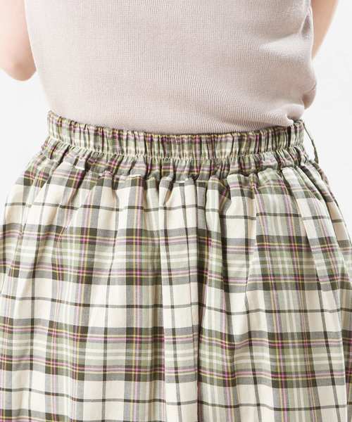 natural couture（ナチュラルクチュール）の「カラーチェックフレアスカート（スカート・レディース・グリーン/ミント/サックスブルー・FREE）」の13枚目の写真