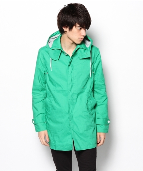 coen（コーエン）の「フーデットステンカラーコート（ステンカラーコート・メンズ・ダークグリーン/コバルトブルー・MEDIUM/LARGE/SMALL/X-LARGE）」の10枚目の写真