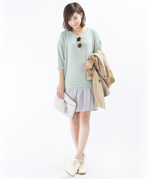 mystic | リブ裏毛ドッキングワンピース(ワンピース)