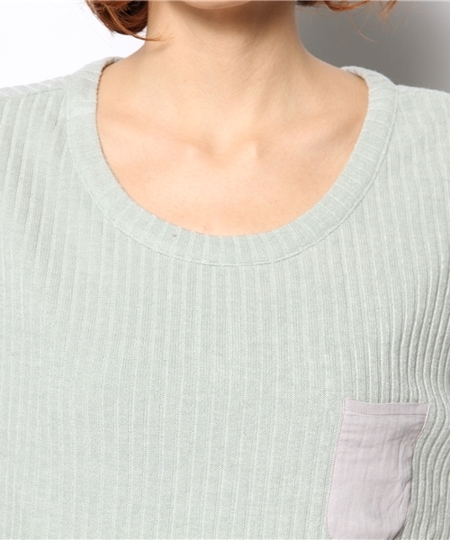 mystic（ミスティック）の「リブ裏毛ドッキングワンピース（ワンピース・レディース・ネイビー/オフホワイト/ミント/ベージュ・ﾌﾘ-）」の11枚目の写真