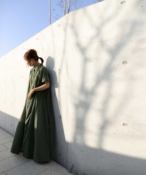 ワンピース ドレス シャツワンピースロングシャツワンピ シャツワンピース Antiqua アンティカ のファッション