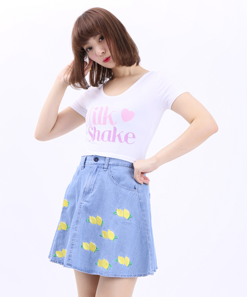 WEGO（ウィゴー）の「WEGO/ロゴプリントピチTシャツ（Tシャツ/カットソー・レディース・オフホワイト/ブラック/サックスブルー/ライトピンク・FREE）」の2枚目の写真