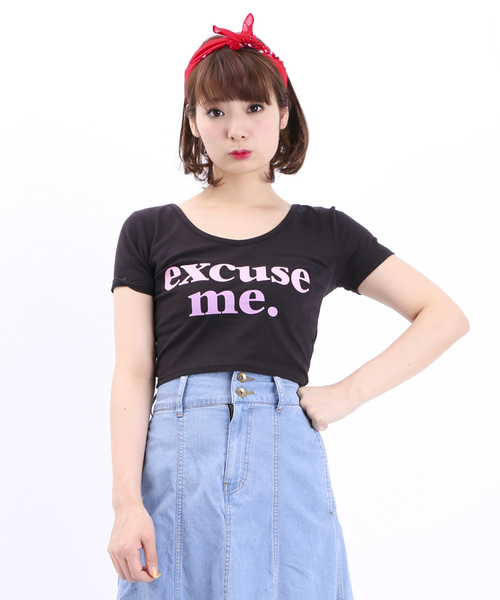 WEGO（ウィゴー）の「WEGO/ロゴプリントピチTシャツ（Tシャツ/カットソー・レディース・オフホワイト/ブラック/サックスブルー/ライトピンク・FREE）」の3枚目の写真