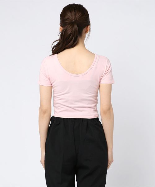 WEGO（ウィゴー）の「WEGO/ロゴプリントピチTシャツ（Tシャツ/カットソー・レディース・オフホワイト/ブラック/サックスブルー/ライトピンク・FREE）」の6枚目の写真