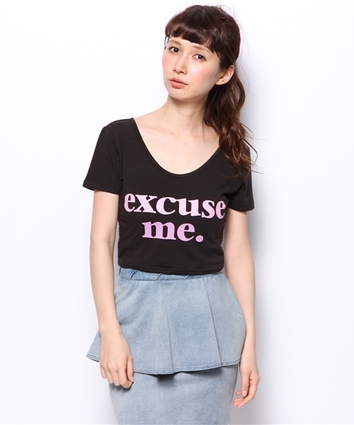 WEGO（ウィゴー）の「WEGO/ロゴプリントピチTシャツ（Tシャツ/カットソー・レディース・オフホワイト/ブラック/サックスブルー/ライトピンク・FREE）」の12枚目の写真