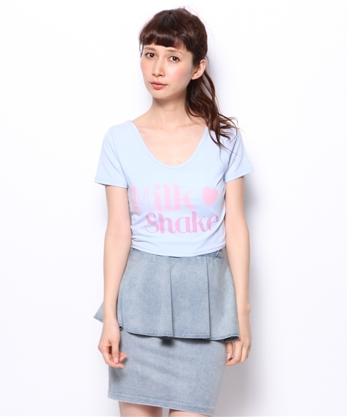 WEGO（ウィゴー）の「WEGO/ロゴプリントピチTシャツ（Tシャツ/カットソー・レディース・オフホワイト/ブラック/サックスブルー/ライトピンク・FREE）」の13枚目の写真