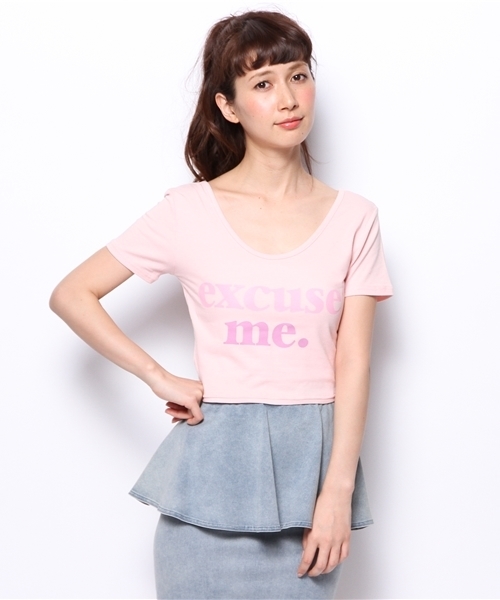 WEGO（ウィゴー）の「WEGO/ロゴプリントピチTシャツ（Tシャツ/カットソー・レディース・オフホワイト/ブラック/サックスブルー/ライトピンク・FREE）」の14枚目の写真