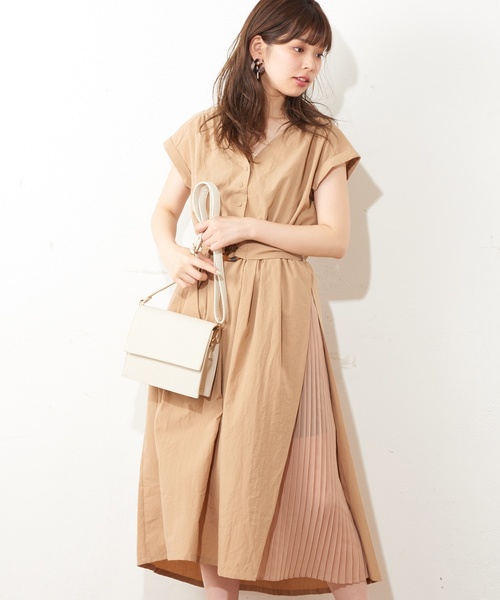 natural couture（ナチュラルクチュール）の「お上品サイドプリーツワンピース（ワンピース・レディース・ブラック/ベージュ/ブルー系その他/ライトパープル/イエロー系その他・FREE）」の22枚目の写真