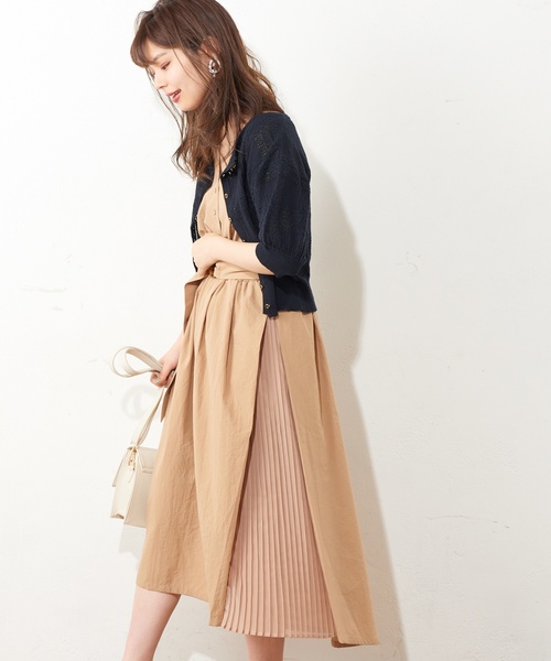 natural couture（ナチュラルクチュール）の「お上品サイドプリーツワンピース（ワンピース・レディース・ブラック/ベージュ/ブルー系その他/ライトパープル/イエロー系その他・FREE）」の7枚目の写真