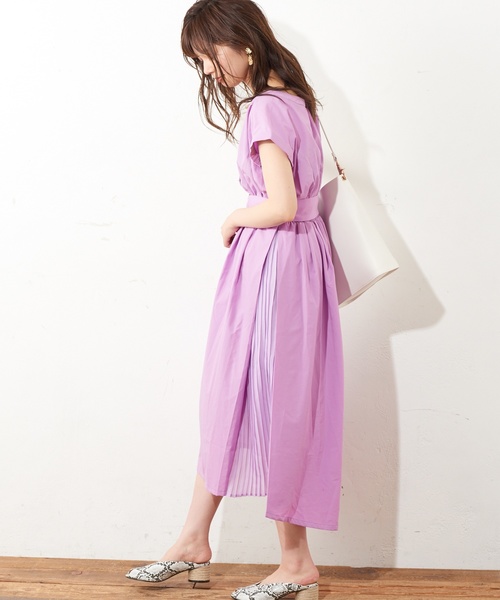 natural couture（ナチュラルクチュール）の「お上品サイドプリーツワンピース（ワンピース・レディース・ブラック/ベージュ/ブルー系その他/ライトパープル/イエロー系その他・FREE）」の20枚目の写真