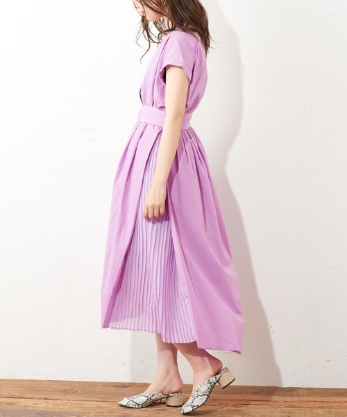 natural couture（ナチュラルクチュール）の「お上品サイドプリーツワンピース（ワンピース・レディース・ブラック/ベージュ/ブルー系その他/ライトパープル/イエロー系その他・FREE）」の13枚目の写真