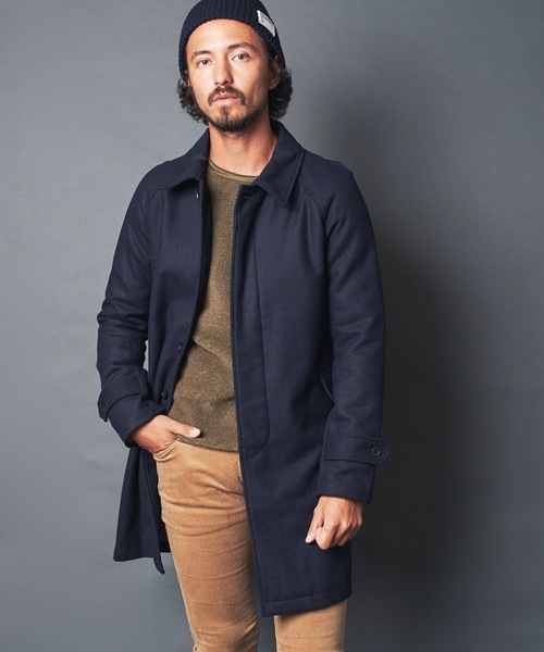 Magine(マージン)の「WOOL MELTON BAL COLLAR COAT:ウールメルトンバルカラーコート(ステンカラーコート)」|ネイビー