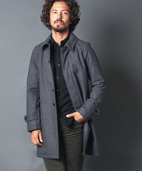 Magine(マージン)の「WOOL MELTON BAL COLLAR COAT:ウールメルトンバルカラーコート(ステンカラーコート)」|チャコールグレー