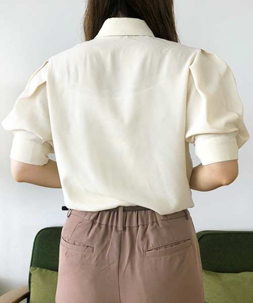 PairPair（ペアペア）の「チェック柄＆無地イロイロボタンシャツブラウス（シャツ/ブラウス・レディース・ライトグレー/ブラック/ベージュ/アイボリー/モカ・FREE）」の11枚目の写真