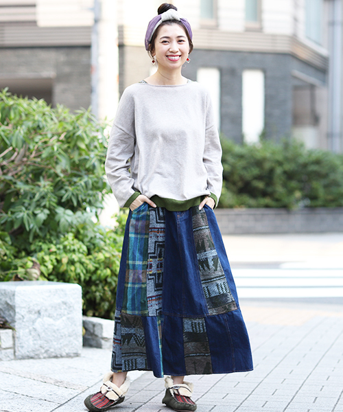 チチカカ（チチカカ）の「ニット＆チュールヘアバンド（ヘアバンド・レディース・ベージュ/グレー・FREE）」の3枚目の写真