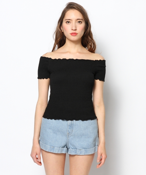 LOVE BOAT（ラブ・ボート）の「シャーリングTOPS（Tシャツ/カットソー・レディース・ホワイト系/ブラック系・FREE）」の3枚目の写真