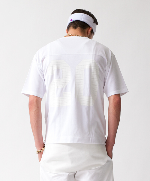 MONKEY TIME（モンキータイム）の「MT ∴ リバー メッシュ フットボールTEE ◆（Tシャツ/カットソー・メンズ・ホワイト/ブラック・LARGE/SMALL/MEDIUM/X-LARGE）」の5枚目の写真