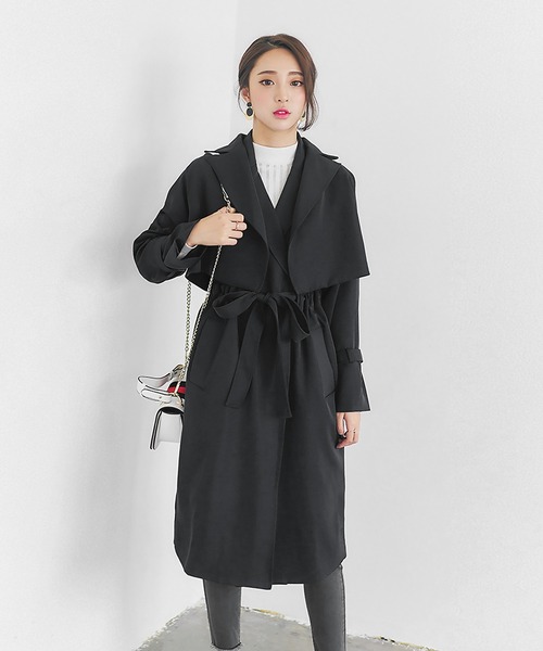 OSYAREVO(オシャレボ)の「トレンチコート ロング 3WAY レディース(トレンチコート・レディース・ブラック/ネイビー/カーキ/キャメル・SMALL/MEDIUM/LARGE)」の18枚目の写真
