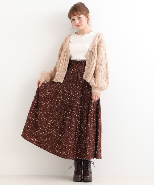 MAJESTIC LEGON（マジェスティックレゴン）の「ハートケーブルカーディガン（カーディガン/ボレロ・レディース・ブラウン/ベージュ/ピンク/アイボリー/ブルー・MEDIUM）」の20枚目の写真