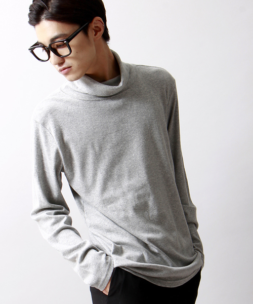 WEGO(ウィゴー)の「WEGO/フライスハイネックTシャツ(Tシャツ/カットソー・メンズ・ホワイト/ブラック/杢グレー・MEDIUM/LARGE)」の3枚目の写真