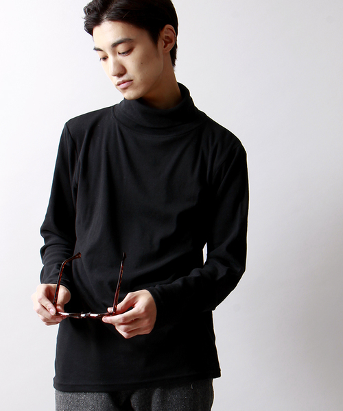 WEGO(ウィゴー)の「WEGO/フライスハイネックTシャツ(Tシャツ/カットソー・メンズ・ホワイト/ブラック/杢グレー・MEDIUM/LARGE)」の2枚目の写真