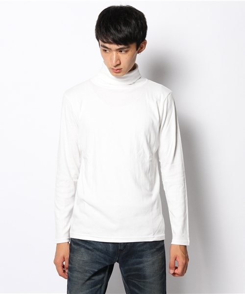 WEGO(ウィゴー)の「WEGO/フライスハイネックTシャツ(Tシャツ/カットソー・メンズ・ホワイト/ブラック/杢グレー・MEDIUM/LARGE)」の12枚目の写真