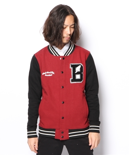 WEGO（ウィゴー）の「WEGO/ワッペンスウェットスタジャン（スタジャン・メンズ・ネイビー/キャメル/ワイン/ブラック/その他1・LARGE/MEDIUM）」の6枚目の写真