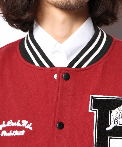 WEGO（ウィゴー）の「WEGO/ワッペンスウェットスタジャン（スタジャン・メンズ・ネイビー/キャメル/ワイン/ブラック/その他1・LARGE/MEDIUM）」の10枚目の写真