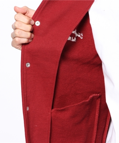 WEGO（ウィゴー）の「WEGO/ワッペンスウェットスタジャン（スタジャン・メンズ・ネイビー/キャメル/ワイン/ブラック/その他1・LARGE/MEDIUM）」の14枚目の写真