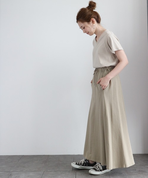 AMERICAN HOLIC(アメリカンホリック)の「ミニ裏毛リラックスマキシスカート① 〇*(スカート・レディース・チャコールグレー/グレイッシュベージュ・FREE)」の6枚目の写真