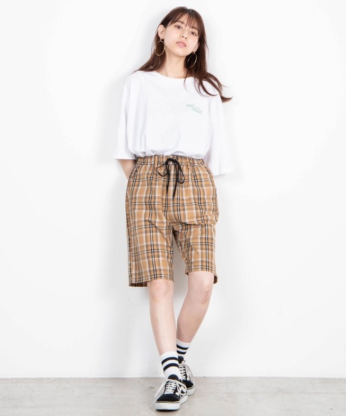 WEGO（ウィゴー）の「WEGO/チェックハーフパンツ（その他パンツ・レディース・ベージュ系その他2・FREE）」の3枚目の写真