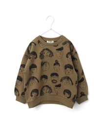 MAKE YOUR DAY | いろんな顔総柄裏毛トレーナー■80～140cm(スウェット)