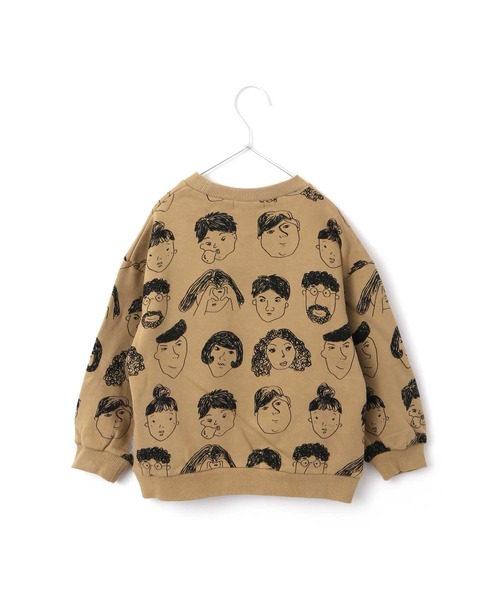 MAKE YOUR DAY(メイクユアデイ)の「いろんな顔総柄裏毛トレーナー■80~140cm(スウェット・キッズ・ベージュ/パープル/カーキ・90/100/110/120/80/130/140)」の12枚目の写真