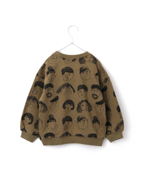 MAKE YOUR DAY(メイクユアデイ)の「いろんな顔総柄裏毛トレーナー■80~140cm(スウェット・キッズ・ベージュ/パープル/カーキ・90/100/110/120/80/130/140)」の13枚目の写真