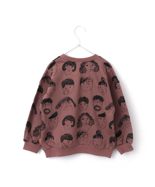 MAKE YOUR DAY(メイクユアデイ)の「いろんな顔総柄裏毛トレーナー■80~140cm(スウェット・キッズ・ベージュ/パープル/カーキ・90/100/110/120/80/130/140)」の14枚目の写真