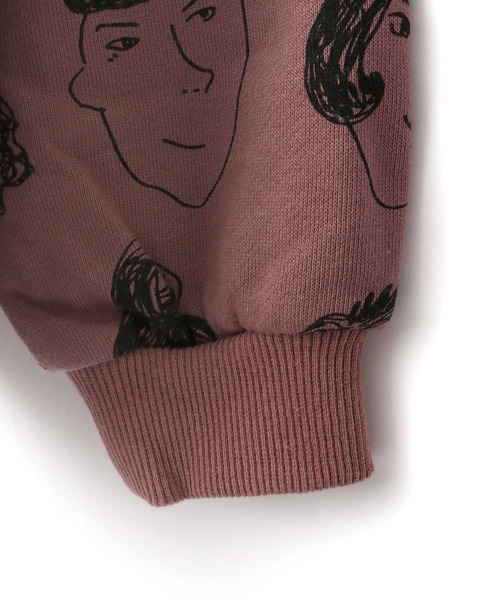 MAKE YOUR DAY(メイクユアデイ)の「いろんな顔総柄裏毛トレーナー■80~140cm(スウェット・キッズ・ベージュ/パープル/カーキ・90/100/110/120/80/130/140)」の16枚目の写真