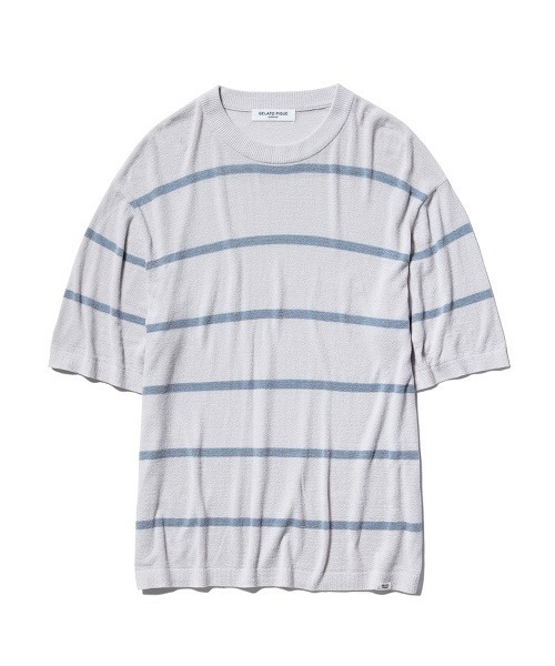 極美品⭐︎GELATO PIQUE HOMME グレー ストライプ ルームウェア メンズ ストライプ ロゴ ジャガード パジャマ ルームウェア
